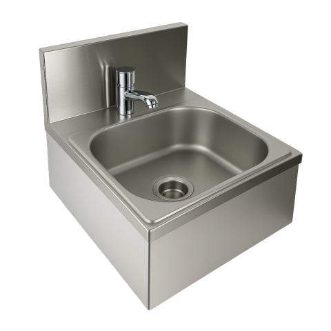 LAVATÓRIO DE MÃOS AÇO INOX  ACIONAMENTO TEMPORIZADO